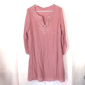 Indigo Rose Mauve Pink Textured Dress Size 1X
